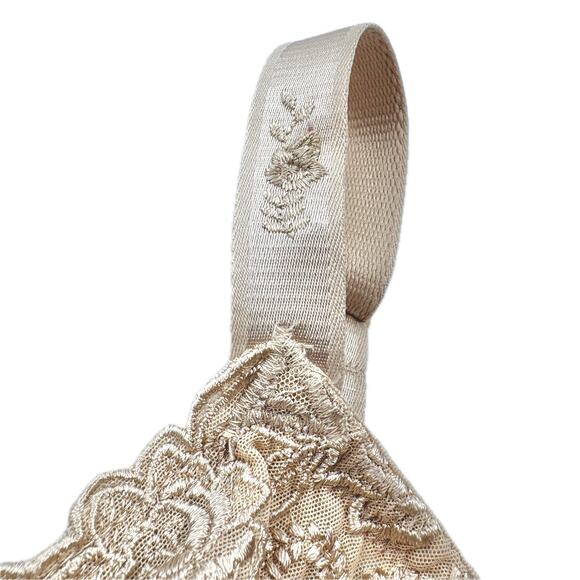 WACOAL 40DDD Nude Renaissance Rose Underwire Bra Lace Plus Size 40F Buff 85720 - Picture 13 of 13